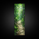 Lush Forest Pathway Art - Framed Canvas Print, Farmhouse Art, Boho Art, Skinny Art, Tall Art, Living Room Decor, Nature Wall Art for Home Decor