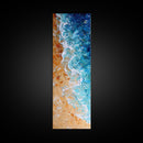 Abstract Coastal Waves And Sandy Beach, Rustic Farmhouse Art With Boho Elements, Tall Canvas Print For Modern Wall Decor