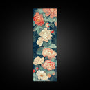 Delicate Peony Blossoms in Soft Pastel Hues on Japanese-Inspired Tall Vertical Canvas Print for Elegant Floral Decor