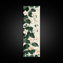 Creamy White Blossoms with Deep Green Leaves Overlapping on a Soft Background Ukiyo-e Art Japanese Framed Canvas Print Skinny Tall Art