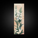 Elegant White Flowers On Tall Stems With Soft Background For Modern Wall Art Decor Ukiyo-e Japanese Style Art Framed Canvas Print