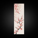 Cherry Blossom Branches On Canvas In Japanese Ukiyo-e Style, Traditional Woodblock Print, Framed Canvas Print, Tall Skinny Japanese Wall Art, Ready To Hang