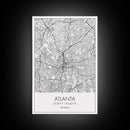 Atlanta Street Map, Georgia Map, City Map Art, Travel Print, Couple Gift, Minimalist Art Print, Wall Art, Canvas Print, Canvas Wall Art