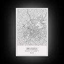 Brussels Street Map, Belgium Map, City Map Art, Modern Art, Wall Art, Canvas Print, Canvas Wall Art, Birthday Gift, Living Room Décor