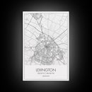 Lexington Street Map, Kentucky Map, City Map Art, Modern Wall Art, Wall Art, Canvas Print, Living Room Art, Travel Print, Pilot Gifts