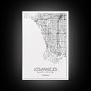 Los Angeles Street Map, California Map, City Map Art, Modern Art, Wall Art, Canvas Print, Travel Wall Print, Wedding Gift, Bedroom Décor