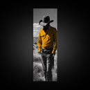 Mysterious Cowboy Silhouette Framed Canvas Print | Rustic Western Wall Art | Moody Art | Farmhouse Decor | Southwest Art | Gift Idea