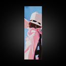 Pink Cowboy Hat Framed Canvas Print pink orange wall art rustic wall art farmhouse art coastal cowgirl wall art bold decor