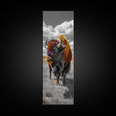 Vibrant Western Bison Framed Canvas Print | Rustic Wildlife Art | Moody Southwest Wall Art | Farmhouse Decor | Nature Art | Gift Idea
