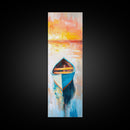 Colorful Boat at Sunset Canvas Print nautical painting coastal decor seascape painting beach house wall art ocean art