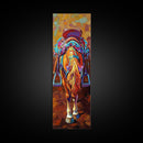 Vibrant Horse Back View Framed Canvas Print rustic wall art vintage horse art southwestern wall art boho art gift idea for her