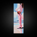 Pink Cowgirl Boot Canvas Print, Black Cowgirl Painting, Coastal Cowgirl Wall Art, Western Decor, Light Pink Wall Art, Farmhouse Art