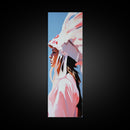 Pink Headdress Woman Canvas Print Wall Art Colorful Graffiti Wall Art Tall Narrow Art