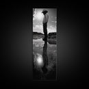 Lone Cowboy, Reflection Photography, Framed Canvas Print, Rustic Art, Moody Wall Art, Extra Wide Art, Southwest Wall Art