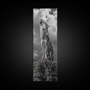 Howling Coyote, Framed Canvas Print, southwest wall art, rustic wall art, wildlife photography, desert landscape art, cowboy art, boho home decor