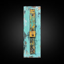 Textured Rustic Art, Canvas Print, Wabi Sabi Wall Art, Teal Wall Art, Abstract Minimalist Art, Tall Narrow Art, Farmhouse Decor