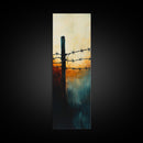 Barbed Wire watercolor, Canvas Print, rustic décor, landscape painting, moody art, southwest wall art, coastal landscape art, farmhouse art