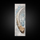 Abstract Horn Art Rustic Wall Decor Framed Canvas Print | Wabi Sabi Art | Minimalist Art | Neutral Home Decor | Textured Painting