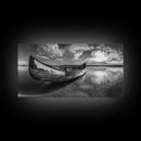 Canoe, Nautical Decor, Lake Tahoe Art, Coastal Wall Art, Above Couch Art, Rustic Art, Panoramic Painting, Framed Canvas Print