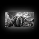 Desert Cactus, southwest wall art, Joshua tree art, rustic art, landscape painting, desert decor, panoramic art, Canvas Print