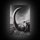 Ancient Horn, ozymandias art, rustic wall art, moody decor, nature landscape art, wabi sabi art, framed canvas print, farmhouse decor