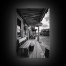 Western town, rustic wall art, farmhouse art, extra wide art, above couch art, cowboy decor, horizontal wall art, framed canvas print