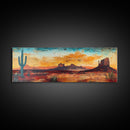 Southwest Wall Art, Framed Canvas Print, Joshua Tree Art, Desert Landscape Painting, Extra Wide Art, Rustic Wall Art, Above Couch Art, Gift Idea
