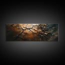 Wabi Sabi Wall Art, Framed Canvas Print, Cracked Earth Painting, Moody Art, Rustic Decor, Extra Wide Art, Abstract Landscape Art, Gift Idea