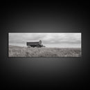 Coastal Wagon, Wabi Sabi Art, Canvas Print, Coastal Landscape Art, Rustic Wall Art, Extra Wide Art, Moody Art, Above Couch Art