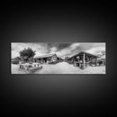 Rustic market, farmhouse art, country decor, panoramic art, extra wide art, rustic wall art, framed canvas print, landscape painting, wabi sabi art