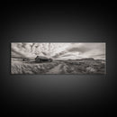 Abandoned cabin, western landscape, rustic wall art, panoramic art, extra wide art, southwest wall art, framed canvas print, farmhouse decor