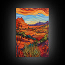 Framed Canvas Print, Serene Desert Landscape with Rolling Hills, Beautiful Wall Art for Living Room or Bedroom Decor