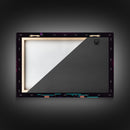 Retro Style Synthwave Wireframe City, Outrun Style, Framed Canvas Print, 80s Vibes Art