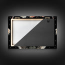 Framed Highland Cow With Flowers Painting canvas print Farmhouse art Cattle Wooden background Country wall art Cow print Rustic Wall Art