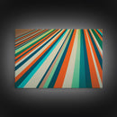 Mid Century Wall Art Canvas Print Teal Orange Olive Green and Brown Decor Large Wall Art for Home Retro Modern Design Light Highway