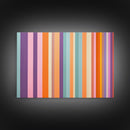 Line Art - Bright Colors - Vertical Stripes - Mid Century Modern Artwork - Large Framed Panoramic Canvas- Abstract Geometric Wall Decor