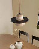 Conical Travertine Ring Pendant Lamp