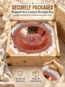 Copper Brass Sink - Oval Drop-In Engraved Bathroom Sink