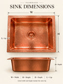 Copper Kitchen Sink - Hammered Island sink