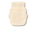 Unfinished Wood Layered Halloween Mason Jars | 8" Tall | 1/4" Thick | Wood Craft Cutouts
