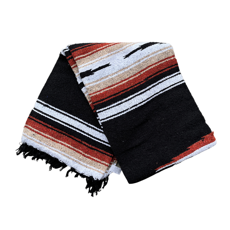 Black Baja Multi Diamond Yoga Blanket