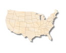 Unfinished Wood Etched US State Map Shape | Paint By Line Crafts | up to 30" DIY