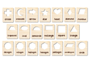 Unfinished Wood Engraved Shape Flashcards | 20 pc |  4" | 1/8" Wood | DIY Craft Cutout |