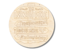Unfinished Wood Etched North Pole Door Sign | Paint By Line Crafts | up to 30" DIY
