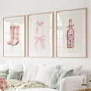 Cowgirl Boots Preppy Modern Wall Art Poster Set
