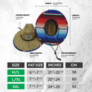 Mens Straw Beach Hat - Blue Camouflage
