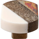 Inglewood 1-2/3 in. Halfround White & Wood Cabinet Knob