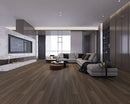 WPC Vinyl Rigid Core 7" Width 60" RL 9.5mm Thick, 1.5mm IXPE, Craft Willow, Domaine Floors - Mazzia Collection living room view