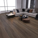 WPC Vinyl Rigid Core 7" Width 60" RL 9.5mm Thick, 1.5mm IXPE, Craft Willow, Domaine Floors - Mazzia Collection living room view