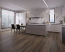 WPC Vinyl Rigid Core 7" Width 60" RL 9.5mm Thick, 1.5mm IXPE, Craft Willow, Domaine Floors - Mazzia Collection kitchen view